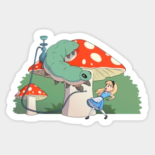 Alice in Wonderland and the Caterpillar Sticker